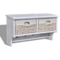 Berkfield Home Wall Shelf White 60x23.5x33 cm Paulownia Wood