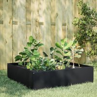 Berkfield Home Garden Raised Bed Black 100x100x25 cm Steel | Size: 100 x 100 x 25 cm