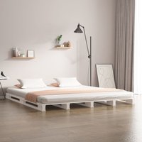Berkfield Home Pallet Bed White 200x200 cm Solid Wood Pine