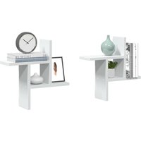 Berkfield Home Wall Shelves 2 pcs White 38x12x38 cm Engineered Wood | Size: 38 x 12 x 38 cm
