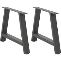 Berkfield Home Coffee Table Legs A-Shaped 2 pcs Anthracite 70x(42-43) cm Steel in Black