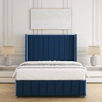 Zoe Plush Velvet Divan Bed Set 54" Headboard & Mattress No Drawers King
