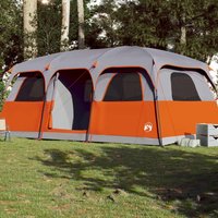 Berkfield Home Family Tent Cabin 9-Person Grey Waterproof
