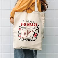 Big Heart to Shape Little Minds Teacher Tote Bag
