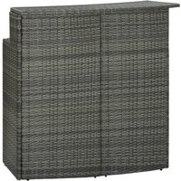 Berkfield Home Garden Bar Table Grey 120x55x110 cm Poly Rattan | Size: 120 x 55 x 110 cm