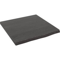 Berkfield Home Wall Shelf Dark Grey 40x40x2 cm Treated Solid Wood Oak in Brown | Size: 40 x 40 x 2 cm