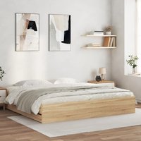 Bed Frame Drawers without Mattress Sonoma Oak 160x200 cm