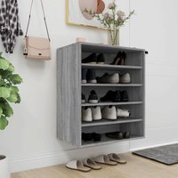 Berkfield Home Shoe Cabinet Grey Sonoma 60x35x70 cm Engineered Wood | Size: 60 x 35 x 70 cm