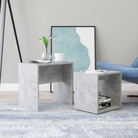 Berkfield Home Coffee Table Set Concrete Grey 48x30x45 cm Engineered Wood | Size: 48 x 30 x 45 cm