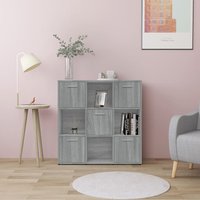 Berkfield Home Book Cabinet Grey Sonoma 90x30x90 cm Engineered Wood | Size: 90 x 30 x 90 cm
