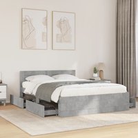 Berkfield Home Bed Frame with Headboard without Mattress Concrete Grey 120x190 cm Small Double