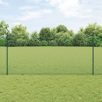 Berkfield Home Welded Wire Fence with 11 U Posts Green 1.2x25 m Steel