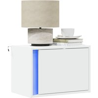 Berkfield Home Wall-mounted Bedside Cabinets with LED Lights 2 pcs White