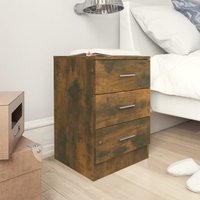 Berkfield Home Bedside Cabinets 2 pcs Smoked Oak 38x35x56 cm Engineered Wood in Brown | Size: 38 x 35 x 56 cm