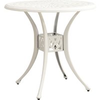 Berkfield Home Garden Table White 78x78x72 cm Cast Aluminium | Size: 78 x 78 x 72 cm