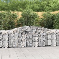 Berkfield Home Arched Gabion Baskets 10 pcs 400x50x80/100 cm Galvanised Iron in Silver