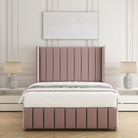 Zoe Plush Velvet Divan Bed Set 54" Headboard & Mattress No Drawers Single