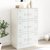 Berkfield Home Sideboard White 67x39x107 cm Steel | Size: 67 x 39 x 107 cm