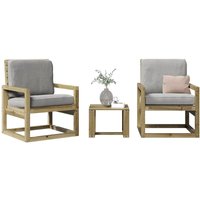 3 Piece Garden Lounge Set Impregnated Wood Pine