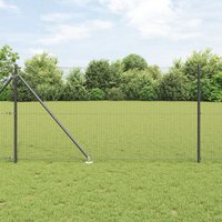 Berkfield Home Welded Wire Fence with 13 Spike Posts Grey 1x25 m Steel