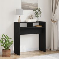 Berkfield Home Black Oak Console Table - 78x30x80 cm - Made from Engineered Wood | Size: 78 x 30 x 80 cm