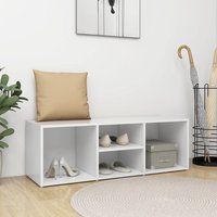 Berkfield Home Shoe Storage Bench White 105x35x35 cm Engineered Wood | Size: 105 x 35 x 35 cm
