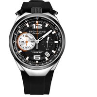 STÜHRLING Original Men's Torero Quartz 42mm Chronograph Watch with Rubber Strap in Silver