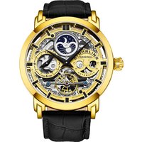 Anatol 3924 Automatic 47mm Skeleton Watch Dual Time Subdial AM PM Indicator