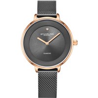 STÜHRLING Original Symphony 3946 Women's Mesh Diamond Watch Quartz with Brushed Finish Dial & Diamond Accents in Grey