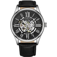 STÜHRLING Original Men's Atrium 3942 Automatic Wrist watch Skeletonized Dial 42mm Case Leather Band in Black