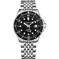 STÜHRLING Original Men's Swiss Automatic Depthmaster Radiance Diver Watch Stainless Steel Case w/ rotating Unidirectional Bezel & Stainless Steel