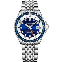STÜHRLING Original Men's Swiss Automatic Depthmaster Radiance Diver Watch Stainless Steel Case w/ rotating Unidirectional Bezel & Stainless Steel