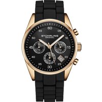 Tempo Chronograph Watch 42mm Case Silicone Strap Date Water Resistant 4059 Metallic