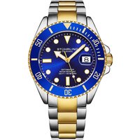 STÜHRLING Original Men's Swiss Quartz Depthmaster 40mm Dive Watch in Blue