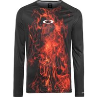 Long Sleeve Crew Neck Red Cycling Jersey Top