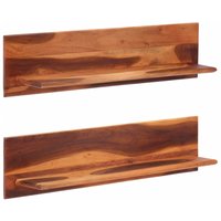 Berkfield Home Wall Shelves 2 pcs 112x20x26 cm Solid Wood Acacia in Brown | Size: 112 x 20 x 26 cm