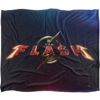 Warner Brothers The Flash, 152x127 cm Movie Logo Silky Touch Super Soft Throw Blanket in White