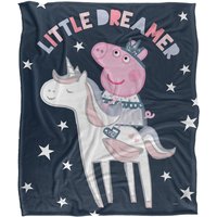 Hasbro Peppa Pig Kids Silky Touch Blanket 152x127cm Little Dreamer in White | Size: 152x127 cm