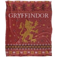Harry Potter Blanket, 152x127 cm Gryffindor Ugly Christmas Sweater Silky Touch Super Soft Throw Blanket in White