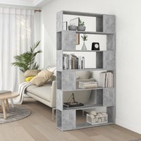 Berkfield Home Book Cabinet Room Divider Concrete Grey 100x24x188 cm | Size: 100 x 24 x 188 cm