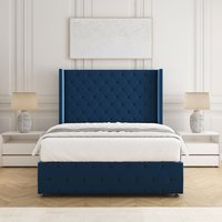 Ruby Divan Bed Set Plush Velvet 54" Headboard & Mattress No Drawers Double