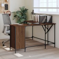 Berkfield Home Desk Brown Oak 141x141x75 cm Engineered Wood | Size: 141 x 141 x 75 cm
