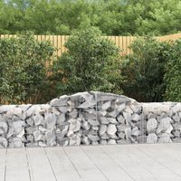 Berkfield Home Arched Gabion Baskets 2 pcs 300x50x60/80 cm Galvanised Iron in Silver