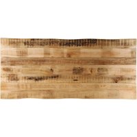 Berkfield Home Table Top Live Edge 140x60x3.8 cm Solid Wood Rough Mango in Brown