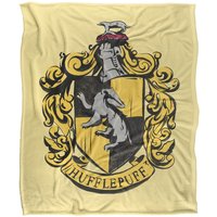 Warner Brothers Harry Potter Drawn Hufflepuff Crest Blanket 152 x 127 cm in White