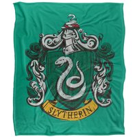 Harry Potter Drawn Slytherin Crest Officially Licensed Silky Touch Super Soft Throw Blanket 152x127 cm in White