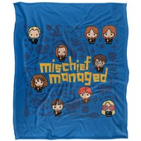 Harry Potter Mischief Managed Chibis Officially Licensed Silky Touch Super Soft Throw Blanket 152x127 cm in White