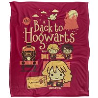 Harry Potter Back to Hogwarts Platform 9 3 4 Chibis Officially Licensed Silky Touch Super Soft Throw Blanket 152x127 cm in White