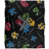 Warner Brothers Harry Potter Graffiti Pattern Blanket 152 x 127 cm in White