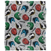 Warner Brothers Harry Potter House Varsity Badges Blanket 152 x 127 cm in White